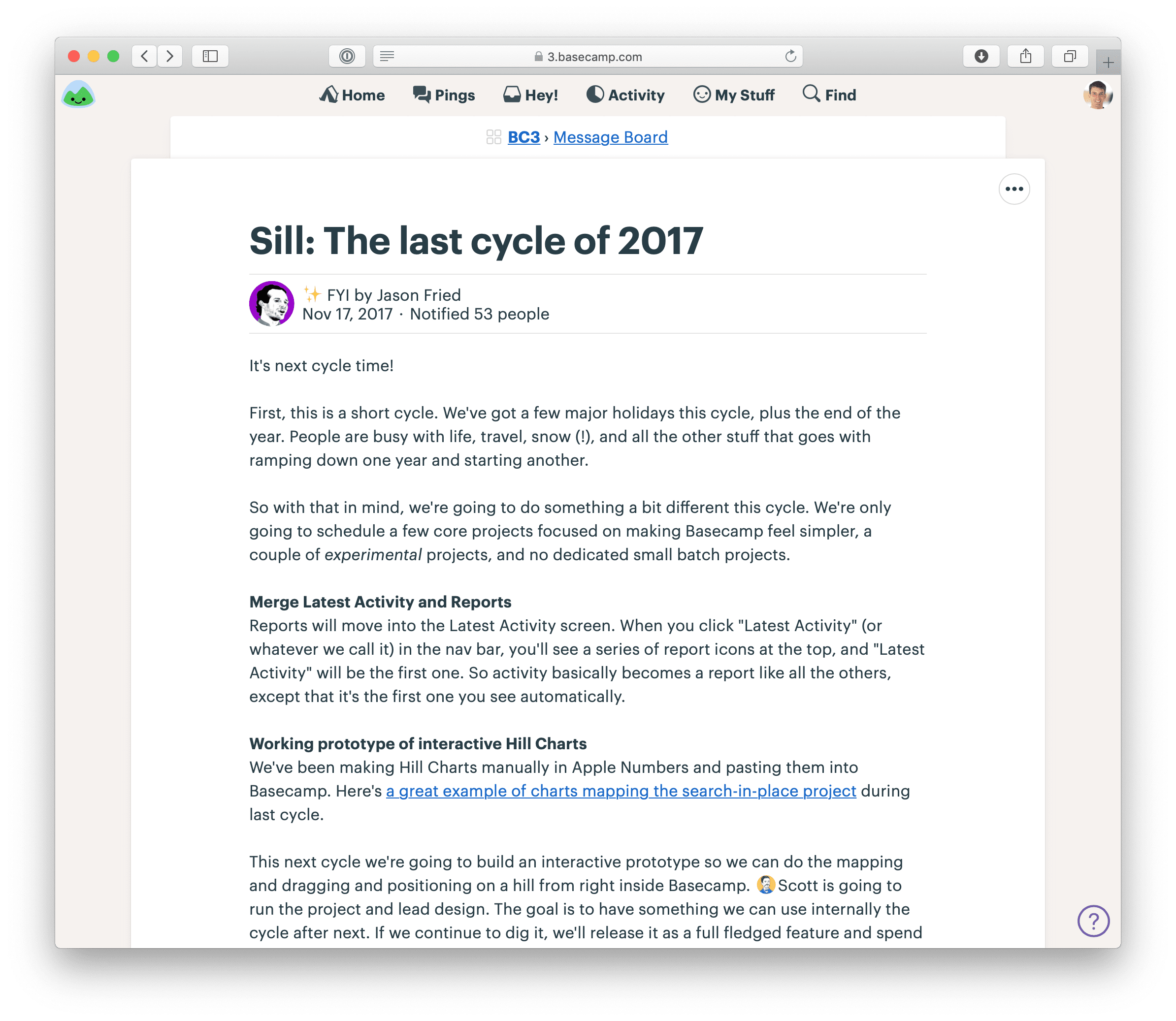 A screenshot of a Message announcing a cycle in Sage. Izzy, the author, introduces it with some remarks about the type of work in the cycle. Then headings below introduce each AI in the cycle with a short paragraph of commentary each.